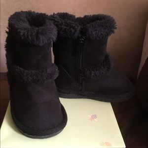Toddler black cozy Faux Fur Zipper Boots black 3